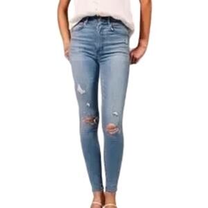 NEW ABERCROMBIE Ultra High Rise Super Skinny Distressed Jeans Light Wash SZ 27